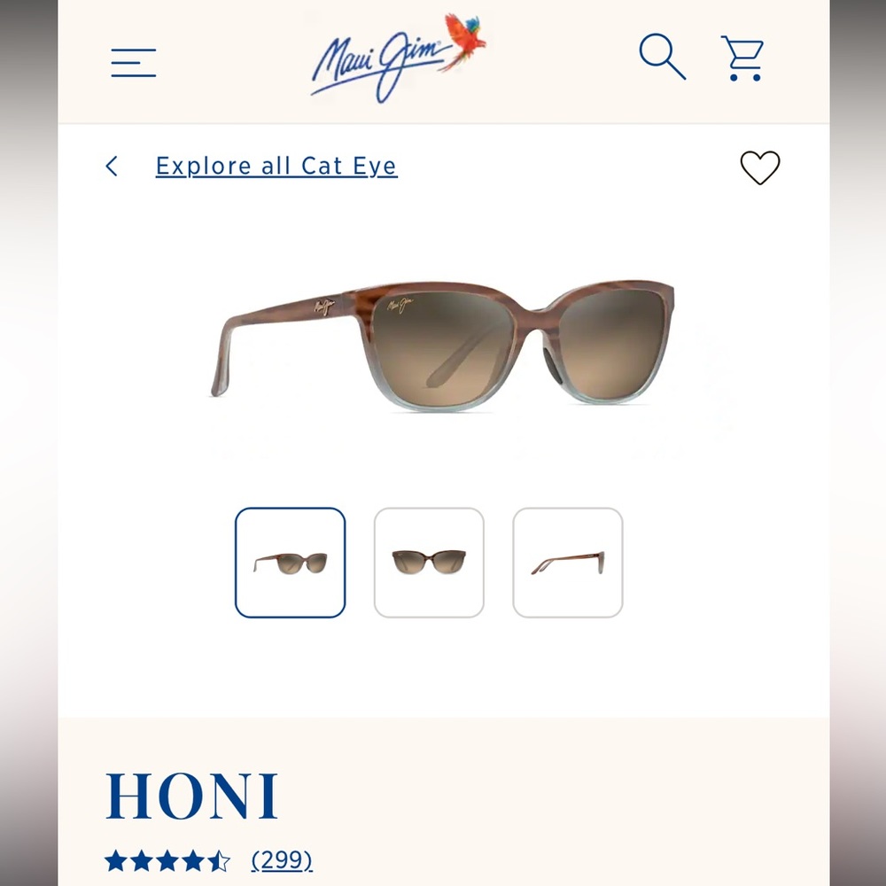Maui Jim Honi Sandstone with blue MJ295 03T 61/16